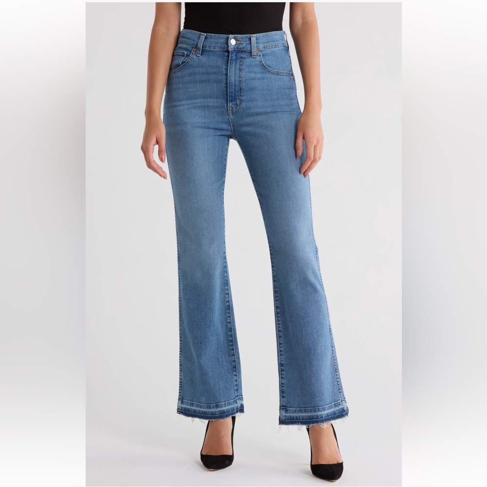 NWT Etica Willow High Waist Release Hem Ankle Slim Bootcut Jeans Light Cuba Blue